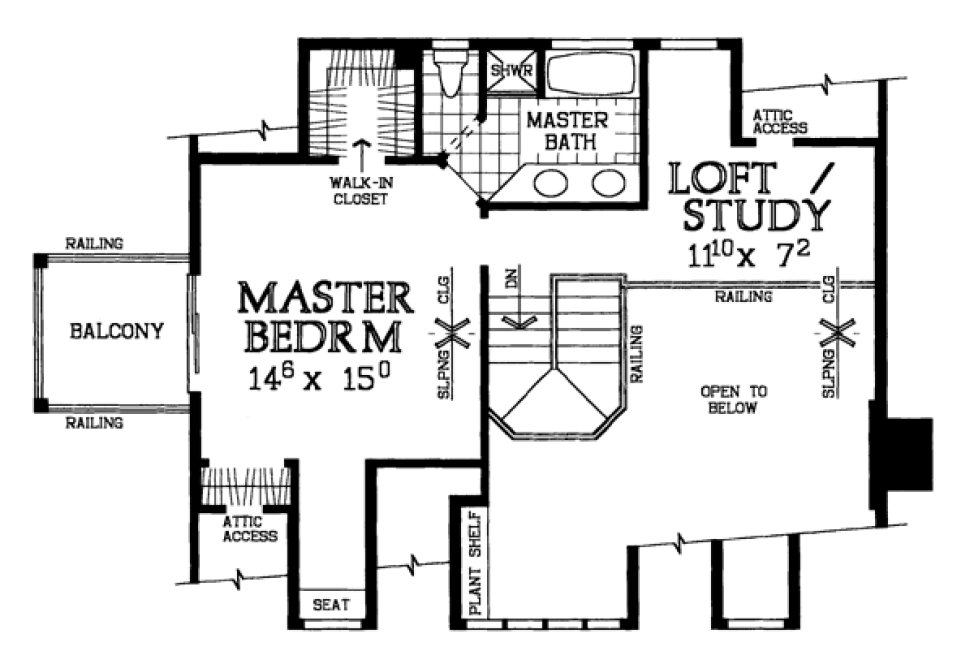 Second Floor Plan for House Plan #521863