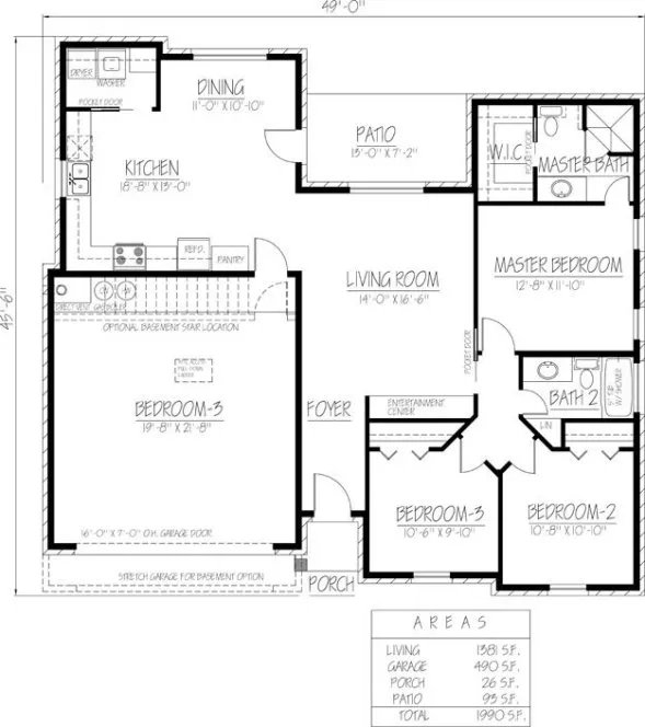 Main Floor Plan for House Plan #561010