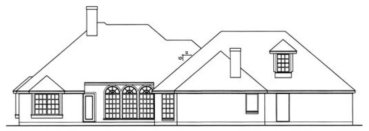 Rear Elevation for House Plan #447132
