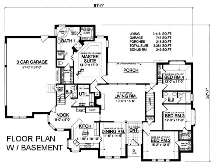 Main Floor Plan for House Plan #447132
