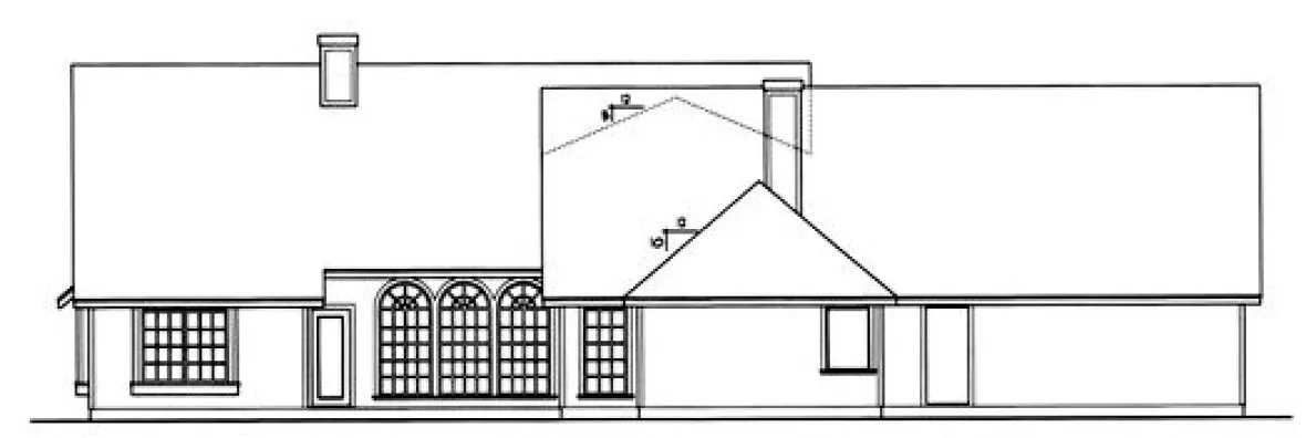 Rear Elevation for House Plan #448232