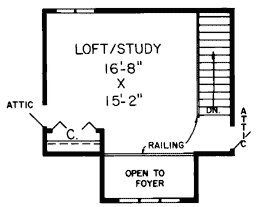 Second Floor Plan for House Plan #183851