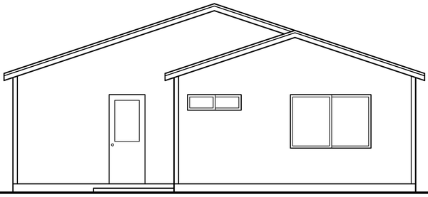 Rear Elevation for House Plan #347321