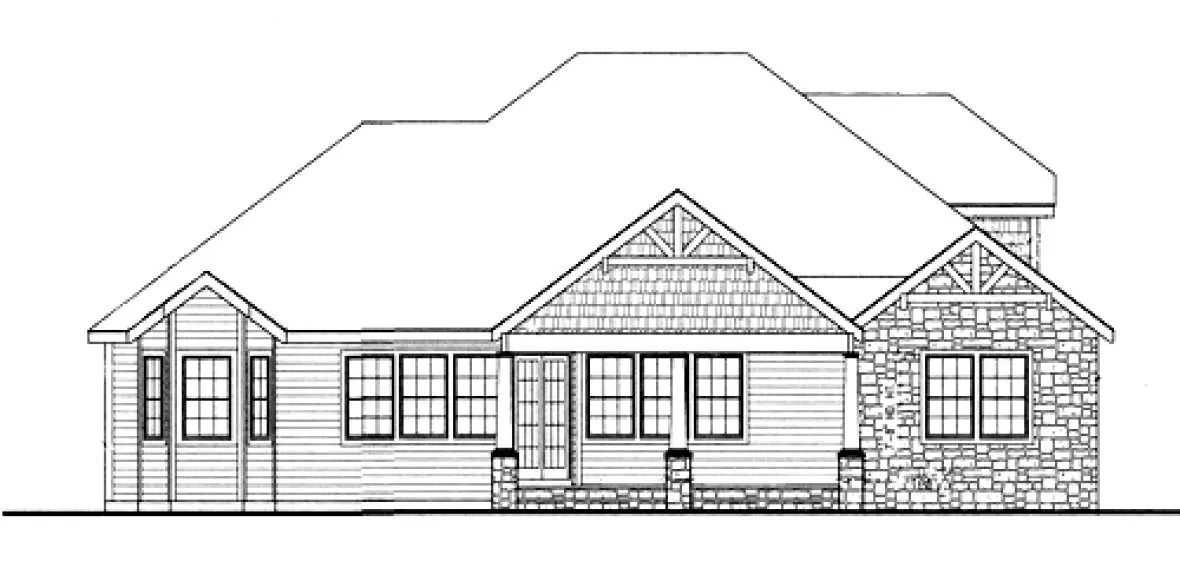 Rear Elevation for House Plan #622021