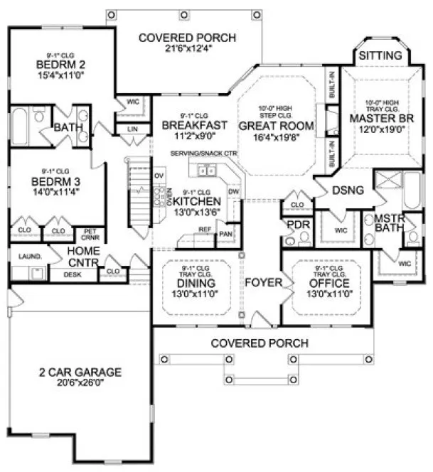Main Floor Plan for House Plan #622021