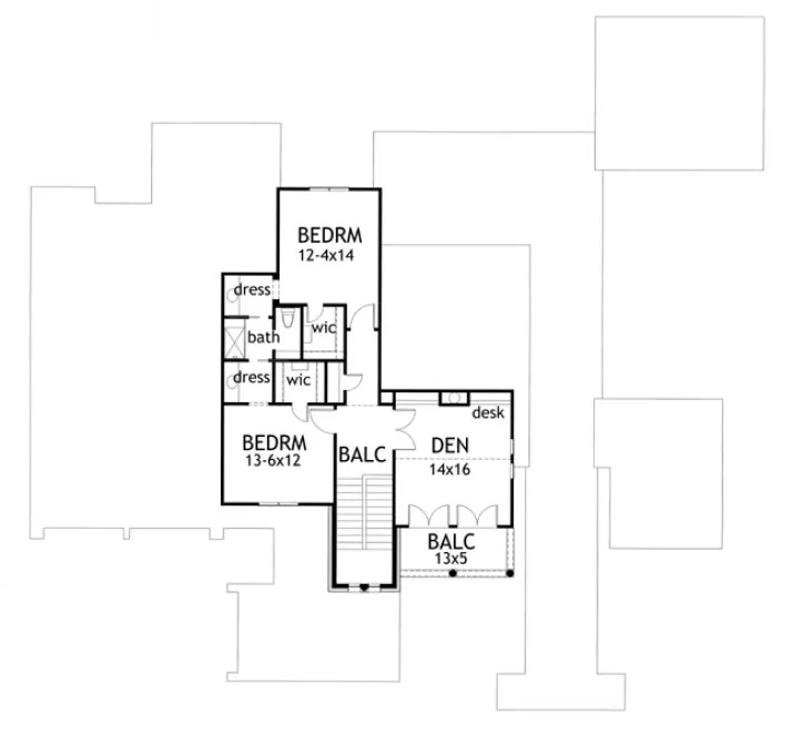 Second Floor Plan for House Plan #641963