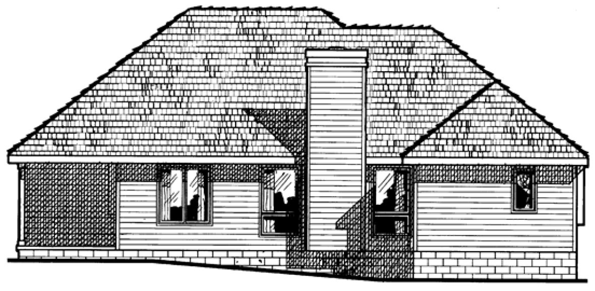 Rear Elevation for House Plan #150103