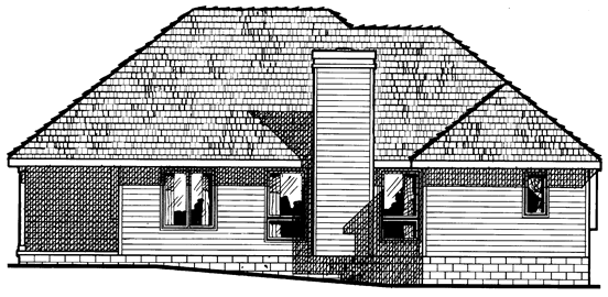 Rear Elevation for House Plan #150103
