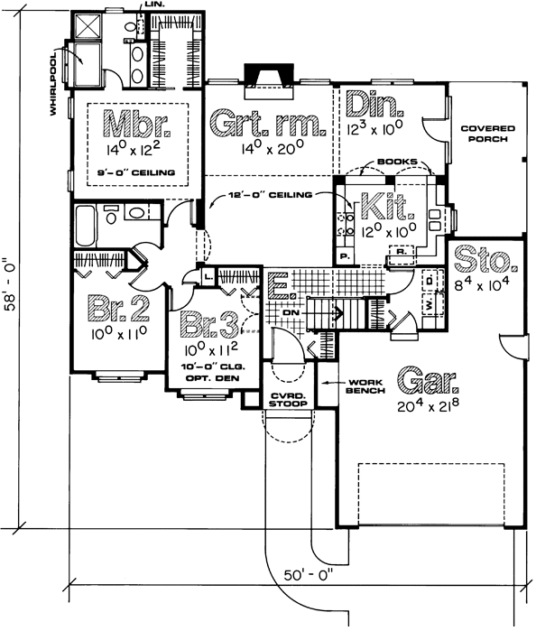 Main Floor Plan for House Plan #150103