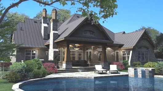 Rear Elevation for House Plan #647482