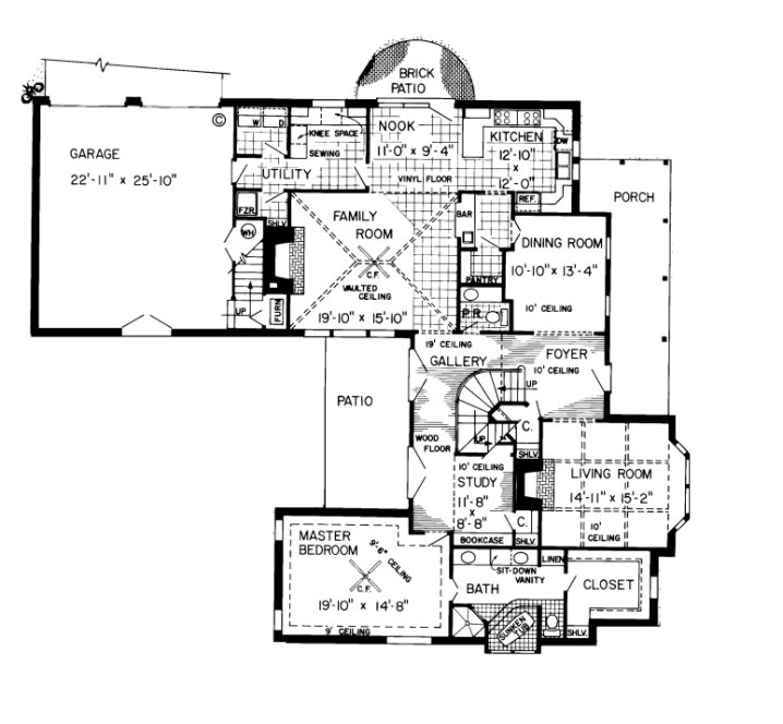 Main Floor Plan for House Plan #183661