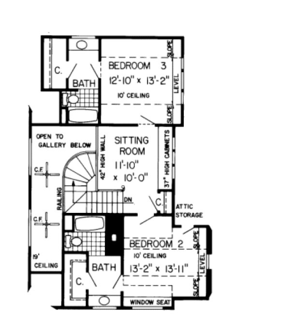 Second Floor Plan for House Plan #183661