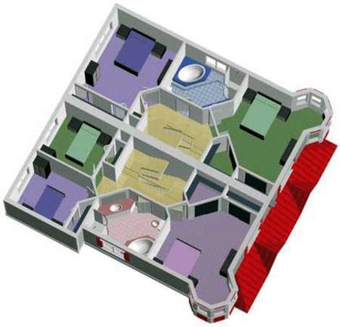 Second Floor Plan for House Plan #176995
