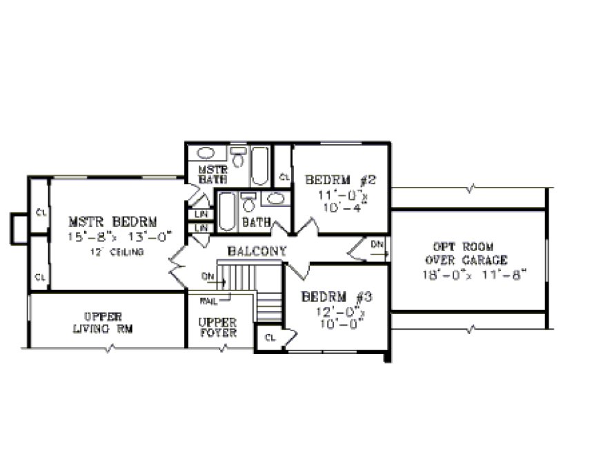 Second Floor Plan for House Plan #629091
