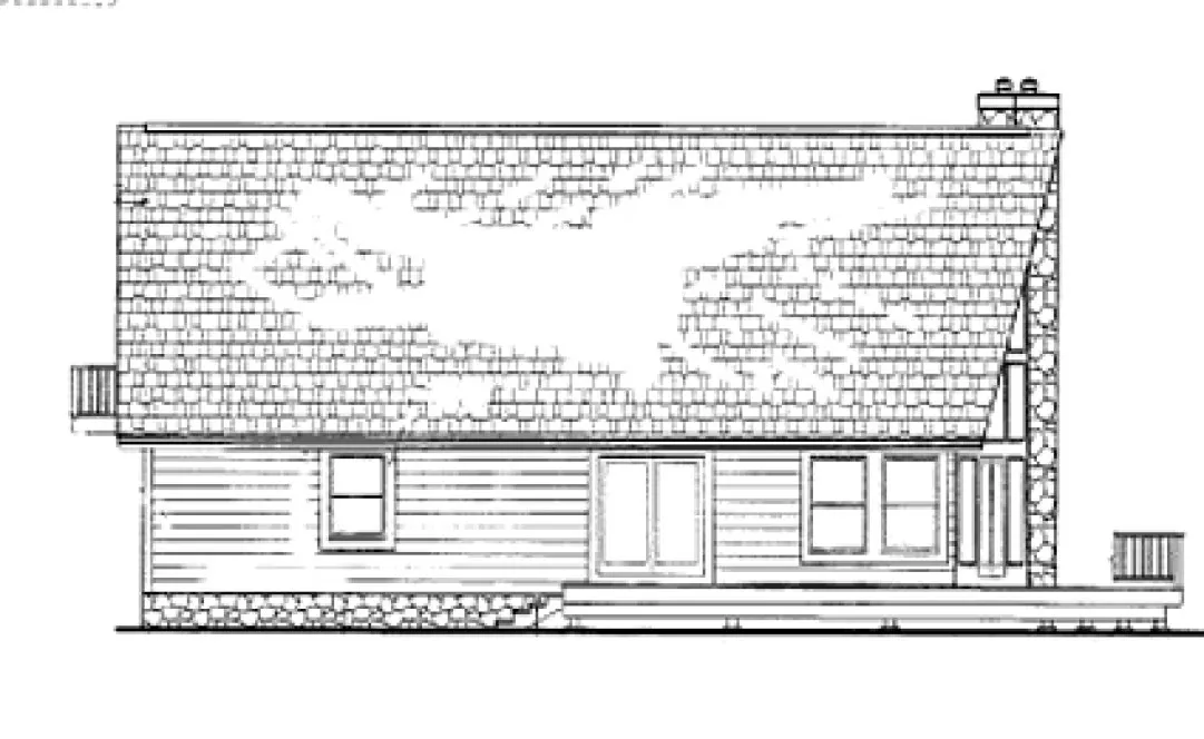 Rear Elevation for House Plan #621061