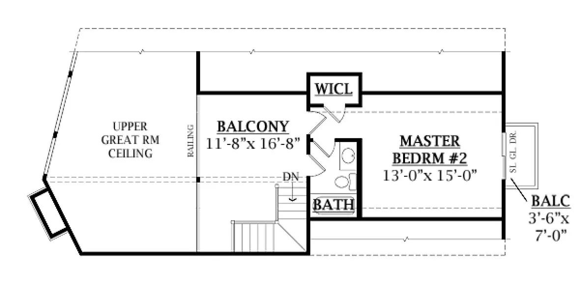 Second Floor Plan for House Plan #621061