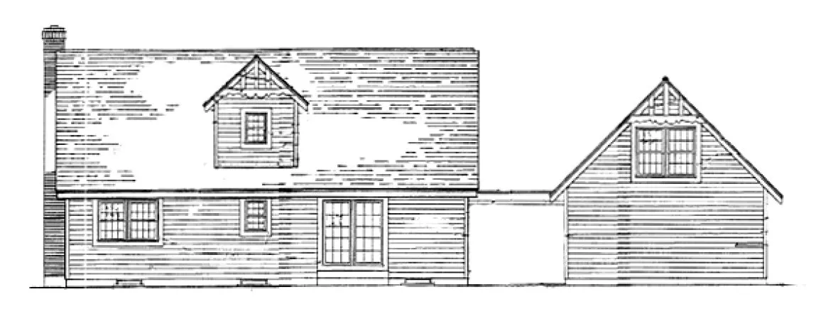Rear Elevation for House Plan #621191