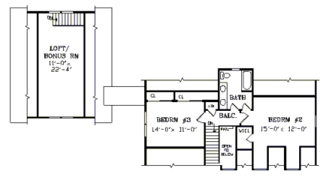 Second Floor Plan for House Plan #621191