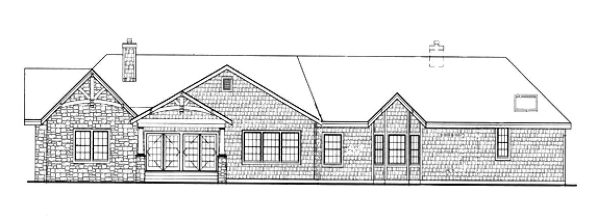 Rear Elevation for House Plan #625602