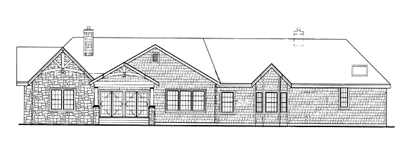 Rear Elevation for House Plan #625602