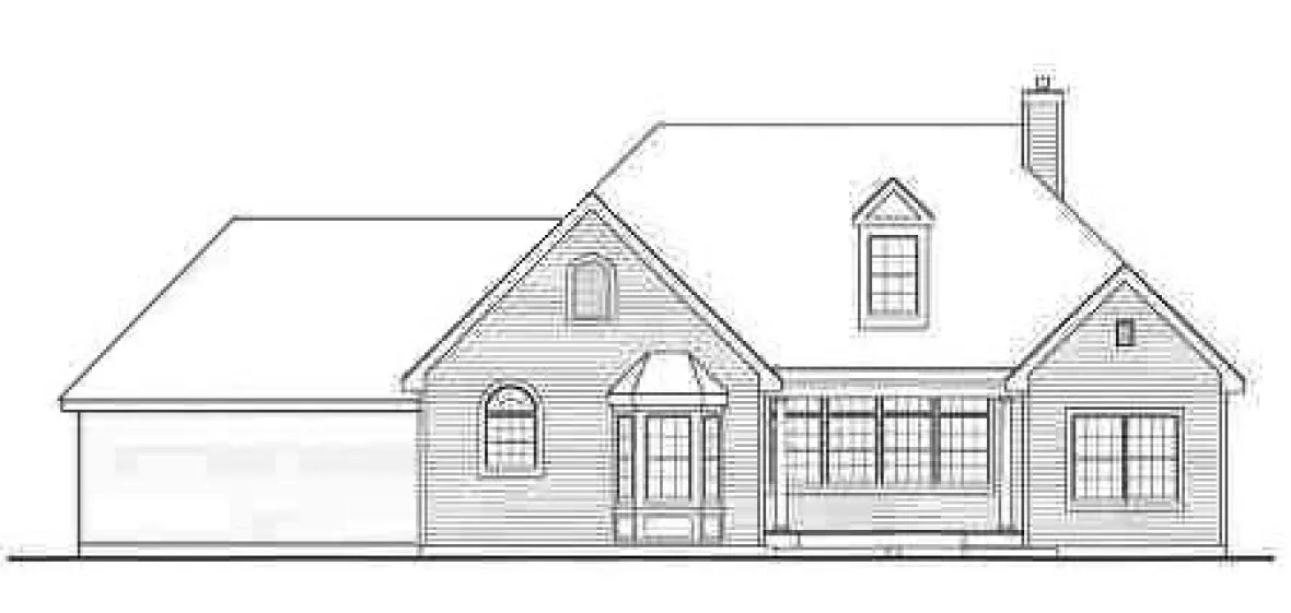 Rear Elevation for House Plan #620831