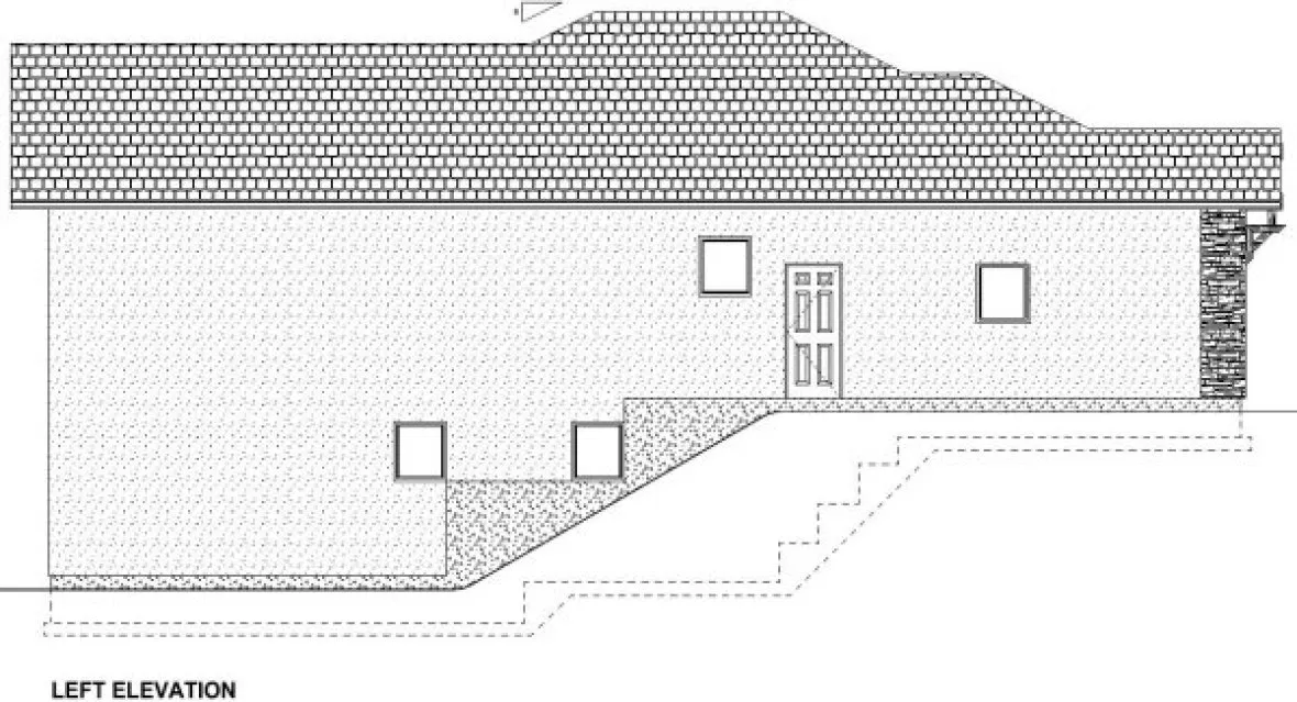 Left Elevation for House Plan #195343