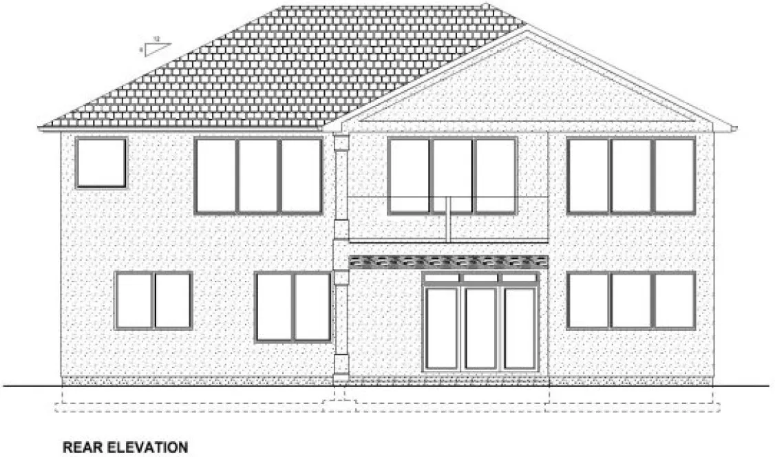 Rear Elevation for House Plan #195343