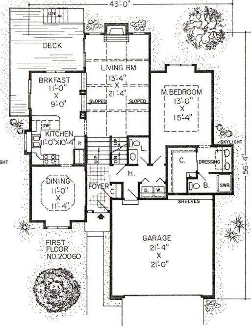 Main Floor Plan for House Plan #186002