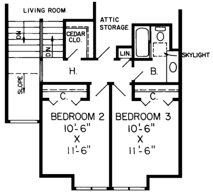 Second Floor Plan for House Plan #186002