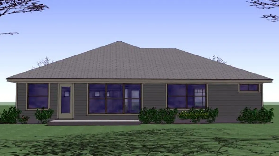 Rear Elevation for House Plan #646531
