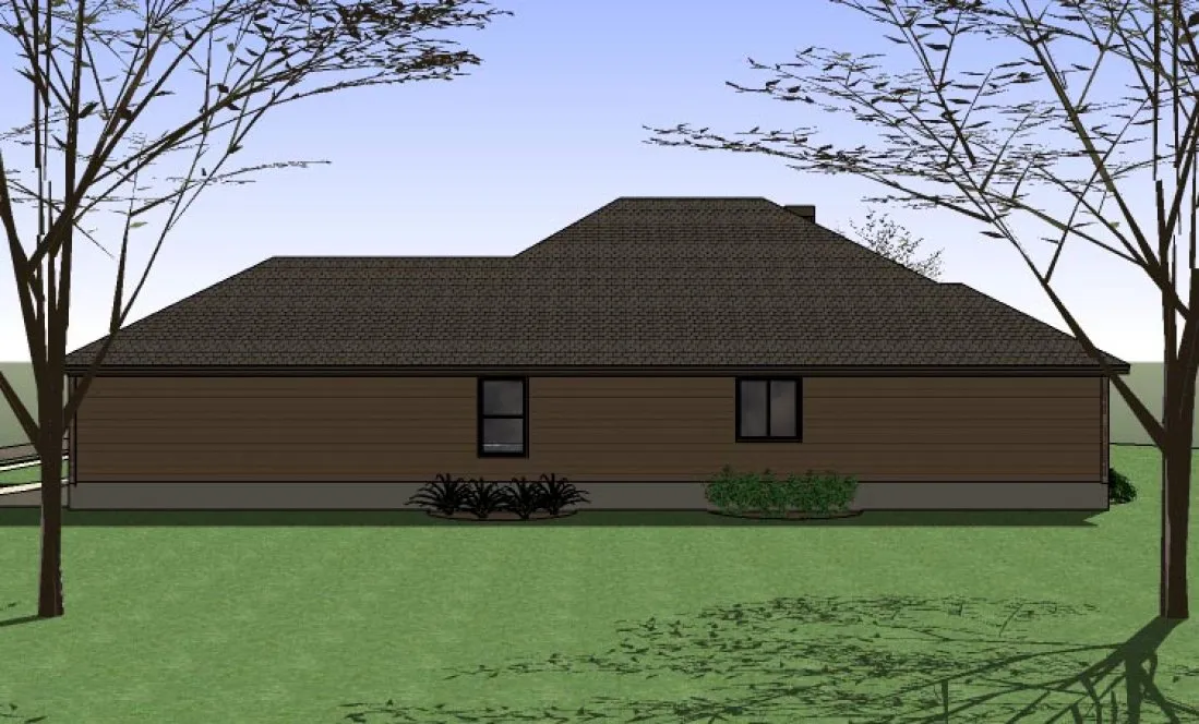 Rear Elevation for House Plan #642151