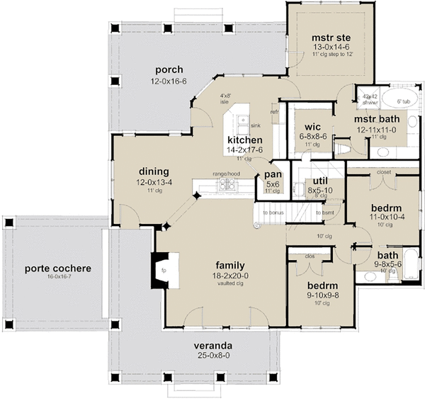 Main Floor Plan for House Plan #647561