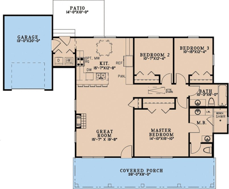 Main Floor Plan for House Plan #313631