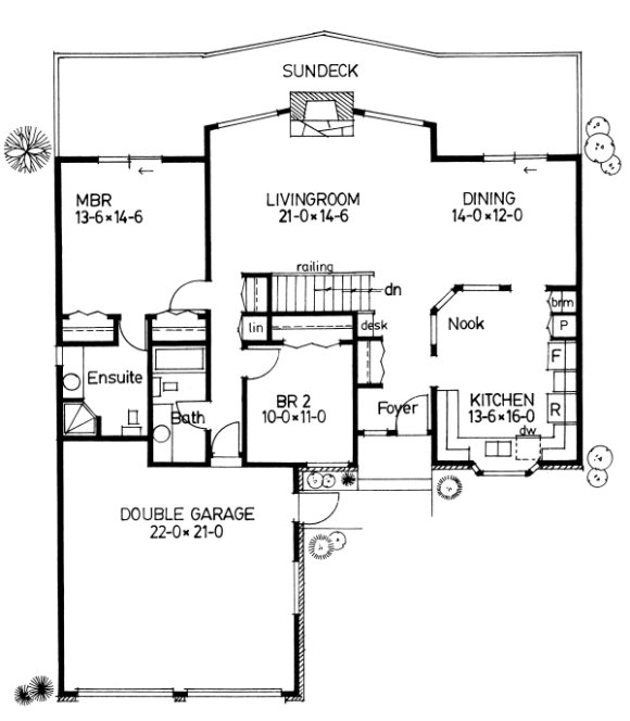 Main Floor Plan for House Plan #222167