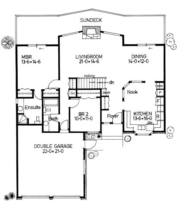 Main Floor Plan for House Plan #222167