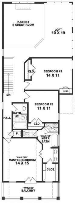 Second Floor Plan for House Plan #499702
