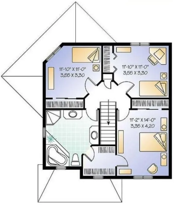Second Floor Plan for House Plan #147472