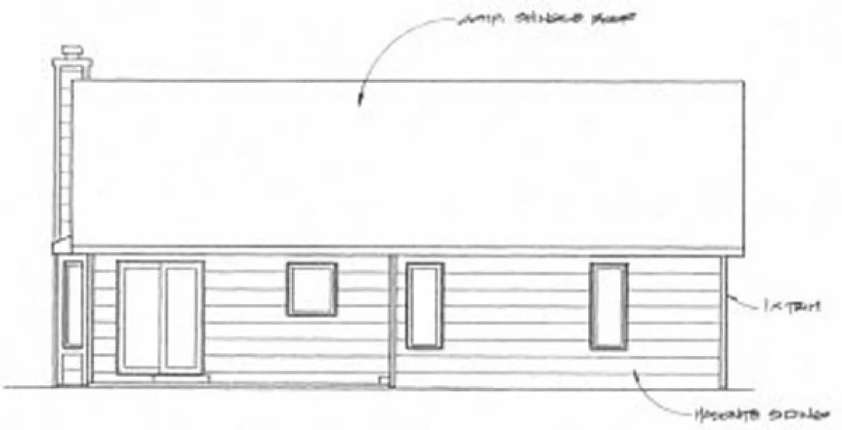 Rear Elevation for House Plan #355701