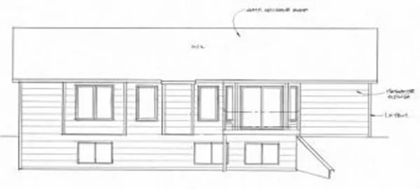 Rear Elevation for House Plan #351221