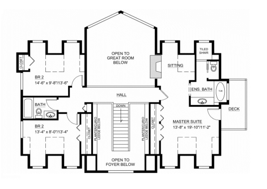 Second Floor Plan for House Plan #108245