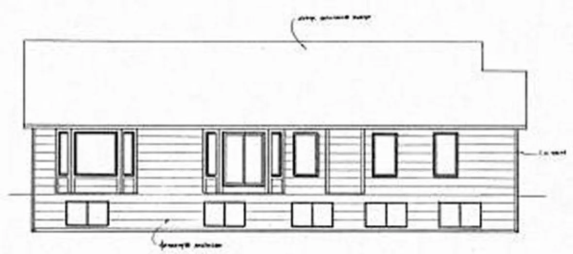 Rear Elevation for House Plan #359351