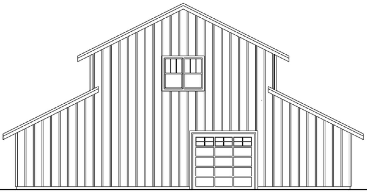 Rear Elevation for House Plan #345871