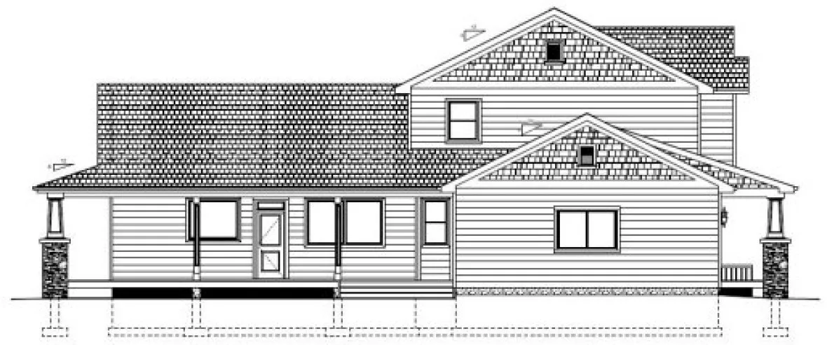 Left Elevation for House Plan #195322