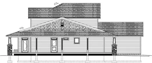 Rear Elevation for House Plan #195322