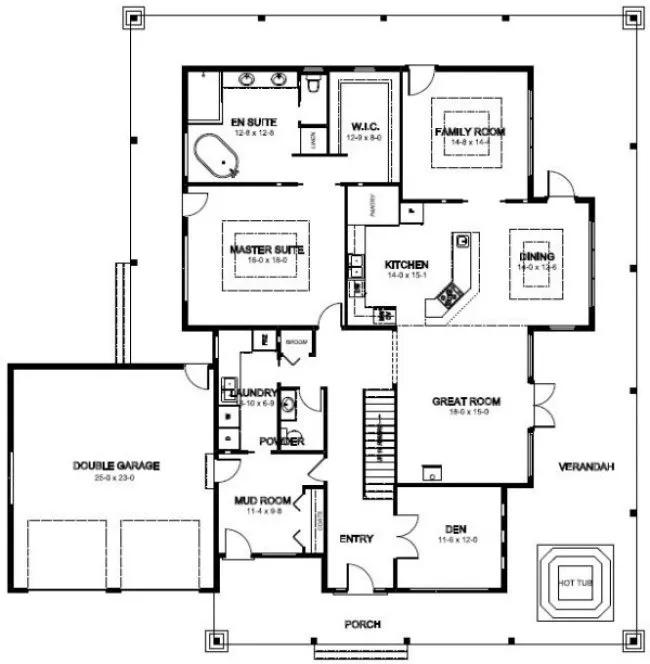 Main Floor Plan for House Plan #195322