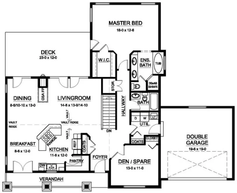 Main Floor Plan for House Plan #108080