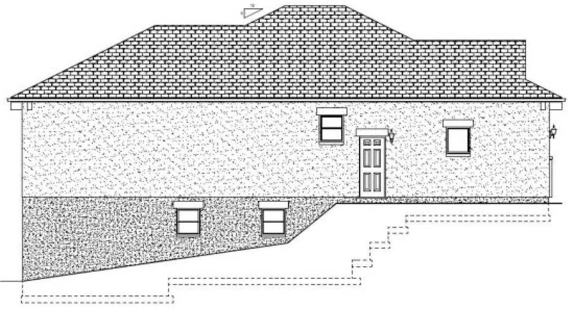 Left Elevation for House Plan #195406