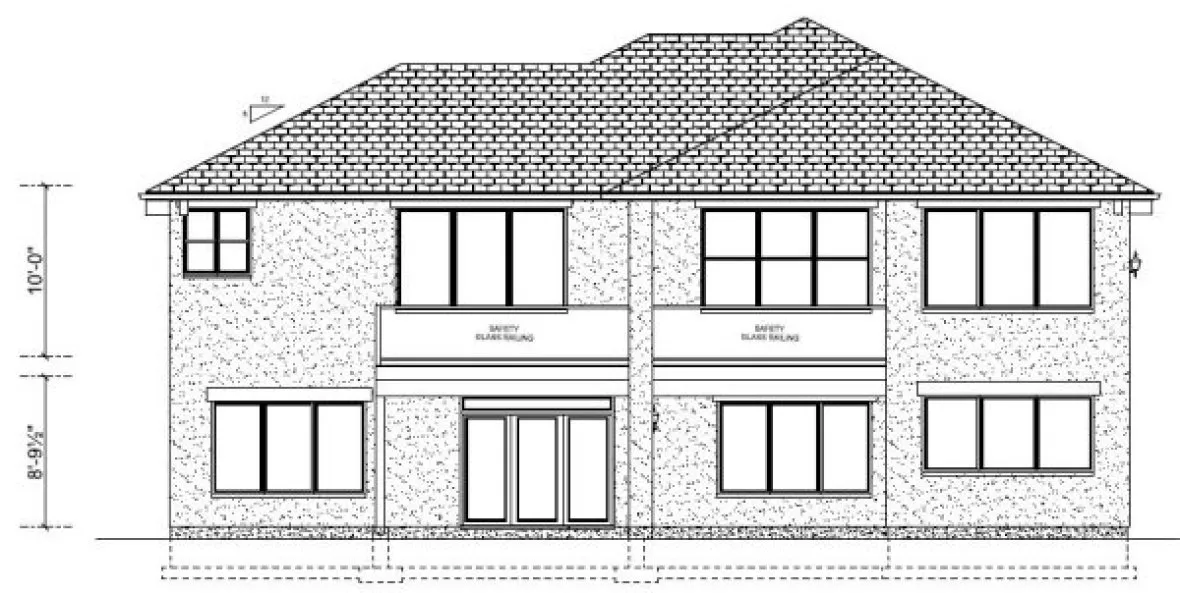 Rear Elevation for House Plan #195406