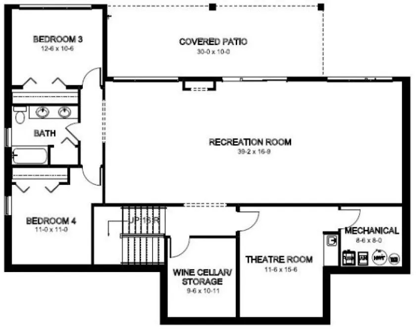 Basement Plan for House Plan #195406