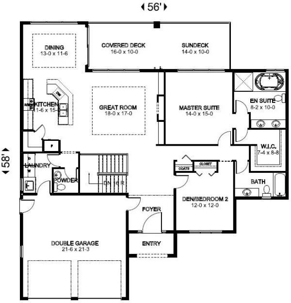 Main Floor Plan for House Plan #195406